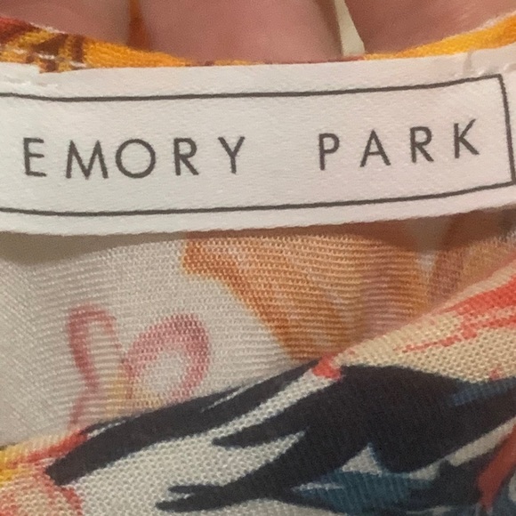 Emory Park Drape Front Tropical floral MIDIdress M - Picture 5 of 6